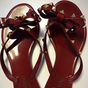 Valentino Rockstar PVC Flat Thong Sandals